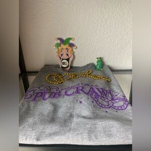 NEW Fun Mardi Gras Pub Crawl T-Shirt Lot New Orleans Celebration Party Drinking
